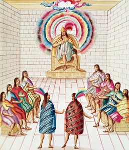 Tomo 3 fol.7, Moctezuma II y su consejo, de 